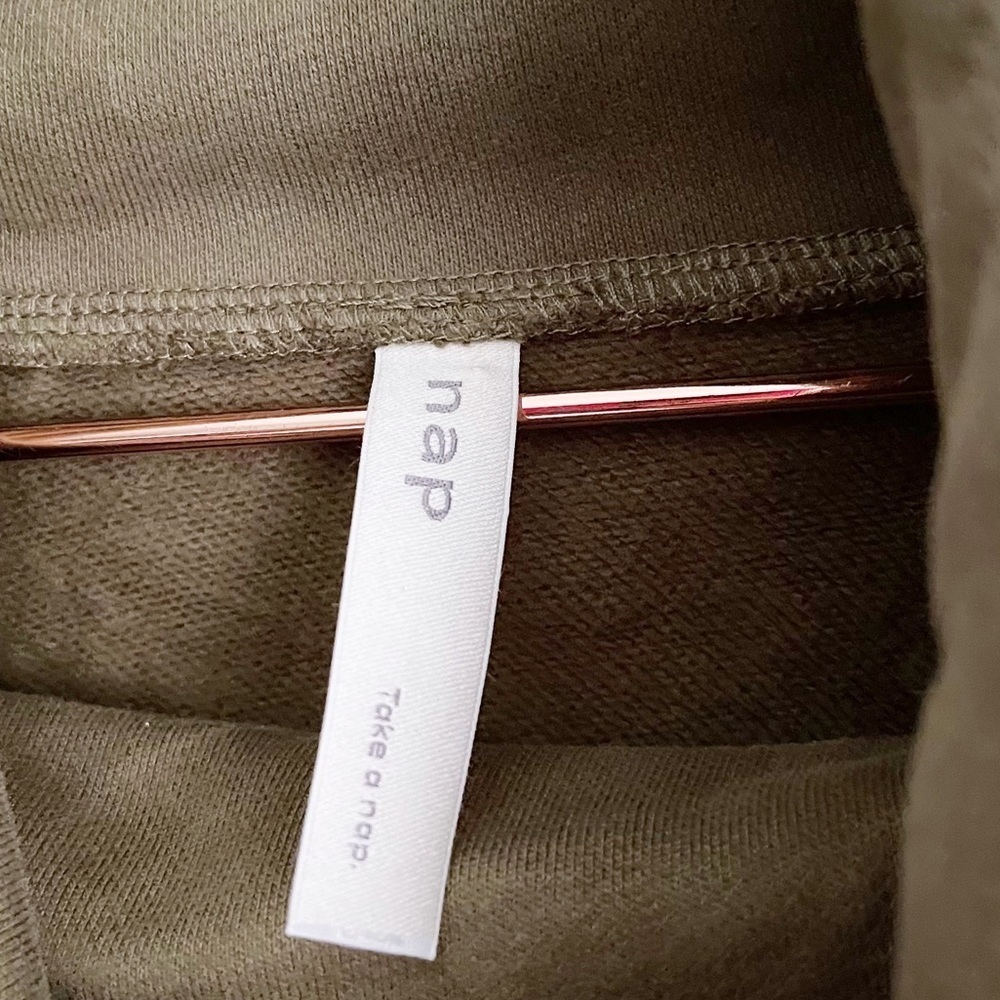 Nap Boxy Turtleneck Olive Green Sweatshirt - Picture 9 of 9